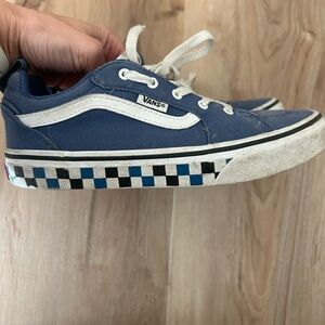 Vans Navy and White High-Top Sneakers